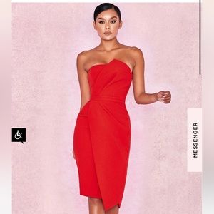 NWT HOUSE OF CB UMA RED FOLD FRONT MINI DRESS